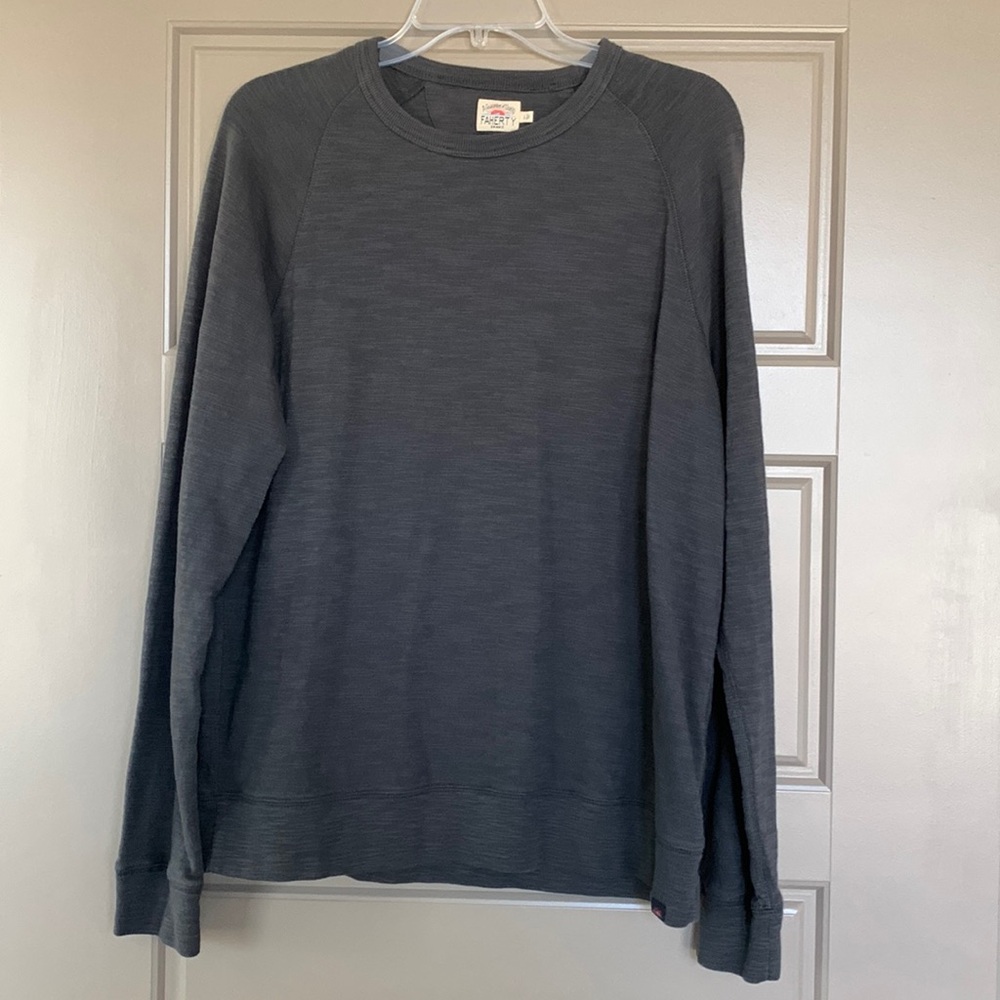 FAHERTY MENS GREY LONG SLEEVE SHIRT LARGE